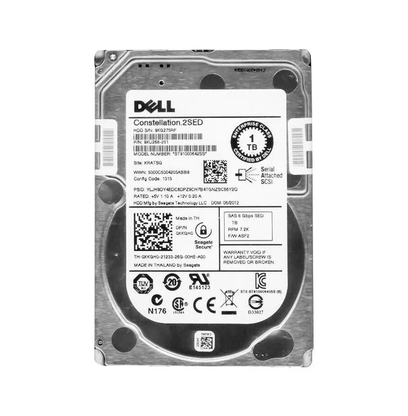 Dell 0XKGH0 1TB 7200RPM SAS 6Gb/S Hot-Pluggable 2.5-Inch Hard Drive With Tray For PowerEdge Server & PowerVault Storage Array Dell Part Number: 0XKGH0