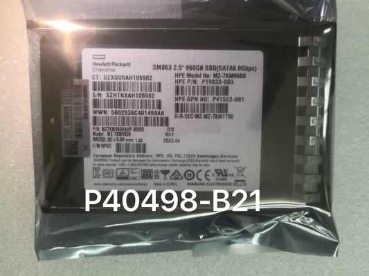 Original P40498-B21 HPE 960GB  SATA 6G READ INTENSIVE  SFF BC MULTI VENDOR SSD