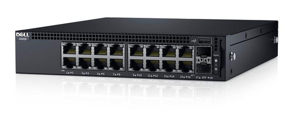 Dell 210-ADPJ Networking X1018 16 X Ports 10/100/1000Base-T + 2 X SFP Ports Layer2 Managed 1U Rack-Mountable Gigabit Ethernet Network Switch Dell Part Number: 210-ADPJ