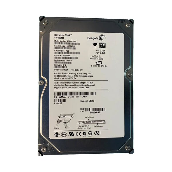 Dell 2M327 40GB 7200RPM SATA 1.5Gb/s 2MB Cache 3.5-Inch Hard Drive Dell Part Number: 2M327