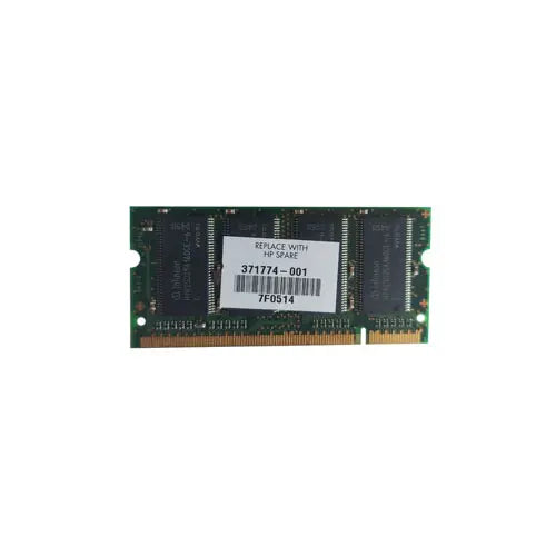 HP 371774-001 256MB DDR-266/PC-2100 SODIMM 200-Pin CL2.5 Dual Rank X16 Non-ECC Unbuffered Memory Module HP Part Number: 371774-001