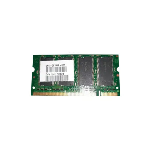HP 383949-001 512MB DDR-333/PC-2700 SODIMM 200-Pin CL2.5 Dual Rank X8 Non-ECC Unbuffered Memory Module HP Part Number: 383949-001