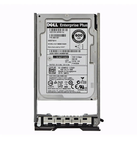 Dell 3WRV9 600GB 15000RPM SAS 12Gb/S Hot-Pluggable 2.5-Inch Hard Drive With Tray For PowerEdge Servers Dell Part Number: 3WRV9