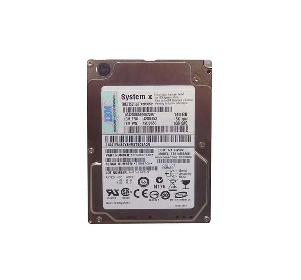 IBM 42D0652 146.8GB 15000RPM SAS 6Gb/S Hot Swappable 16MB Cache 2.5-Inch Hard Drive IBM Part Number: 42D0652
