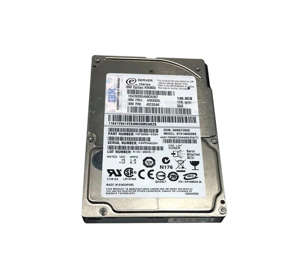 IBM 43X0824 146GB 10000RPM SAS 3Gb/S Hot Swappable 16MB Cache 2.5-Inch Hard Drive IBM Part Number: 43X0824