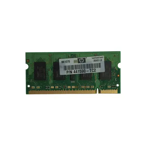 HP 441590-TC2 1GB DDR2-800/PC2-6400 SODIMM 200-Pin CL6 Single Rank X8 Non-ECC Unbuffered Memory Module HP Part Number: 441590-TC2