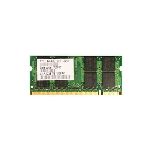 HP 446430-001 2GB DDR2-667/PC2-5300 SODIMM 200-Pin CL5 Dual Rank X8 Non-ECC Unbuffered Memory Module HP Part Number: 446430-001