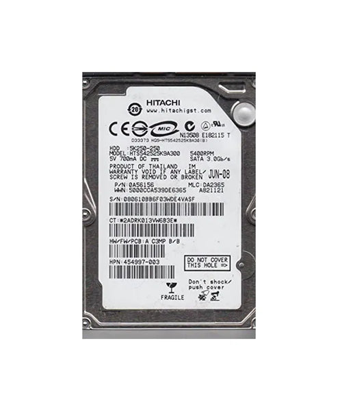 HP 454997-003 250GB 5400RPM SATA 3Gb/S 8MB Cache 2.5-Inch Hard Drive HP Part Number: 454997-003
