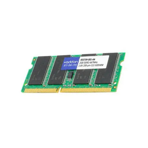 HP 455739-001 2GB DDR2-667/PC2-5300 SODIMM 200-Pin CL5 Dual Rank X8 Non-ECC Unbuffered Memory Module HP Part Number: 455739-001