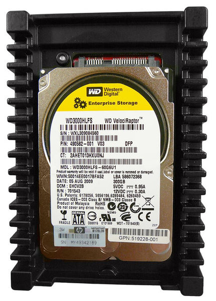 Part No: 490582-001 - HP 300GB 10000RPM SATA 6GB/s 32MB Cache 3.5-inch Hard Drive with IcePack Heatsink