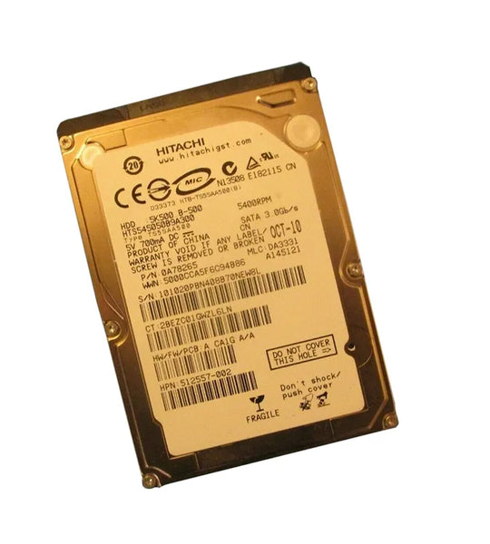 HP 512557-002 500GB 5400RPM SATA 3Gb/S 8MB Cache 2.5-Inch Hard Drive HP Part Number: 512557-002