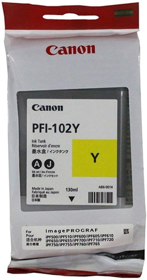 Canon PFI-102Y Yellow Ink Cartridge   130 mL 0898B001AA