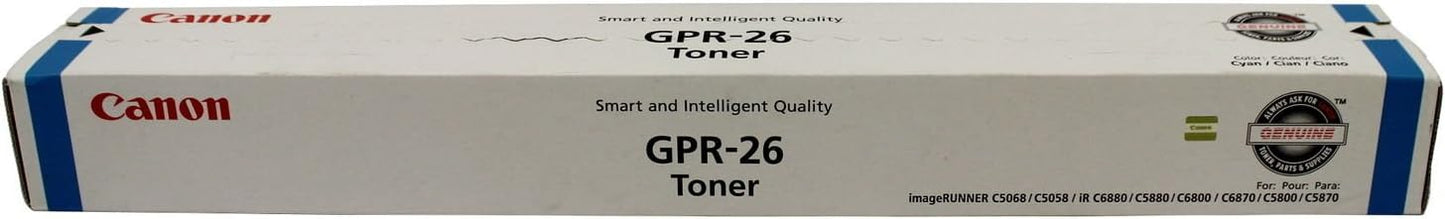 Canon GPR-26 Cyan Toner Cartridge (OEM 2448B003AA) – Genuine High-Yield Toner, 38,000 Pages 2448B003AA