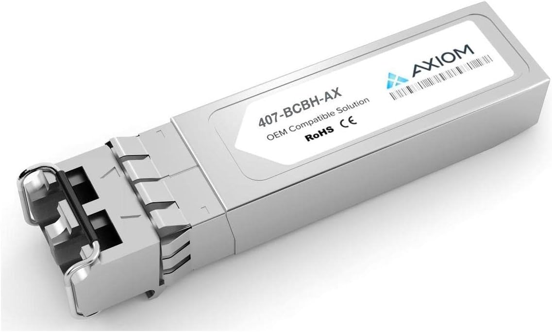 Axiom  Dell-Compatible 10GBASE-SR SFP+ Transceiver 407-BCBH-AX – 10GbE, Multi-Mode Fiber, 850nm, 300m