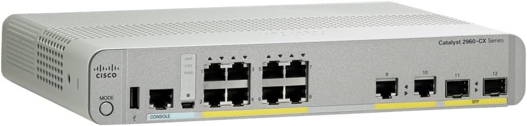 Cisco WS-C2960CX-8TC-L Catalyst 2960-CX 8-Port Gigabit Managed Switch – 2 SFP WS-C2960CX-8TC-L