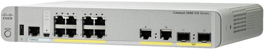 Cisco Catalyst 3560CX-8PC-S Compact 8-Port Gigabit PoE+ Managed Switch WS-C3560CX-8PC-S