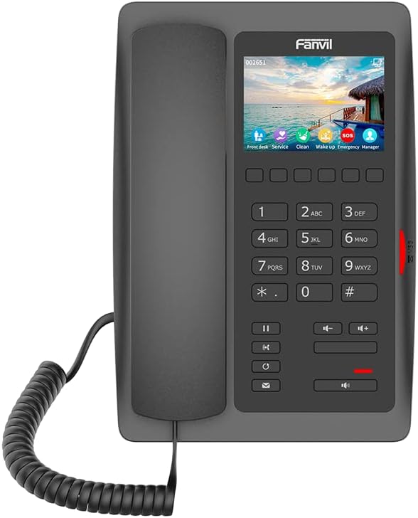 Fanvil H5W Wi-Fi IP Phone 3.5 Color Screen with 2 SIP Lines Ideal to Hospital, Shopping mall, Hotel (Black)