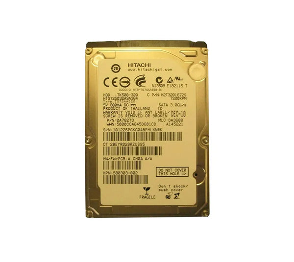 HP 580303-002 320GB 7200RPM SATA 3Gb/S 2.5-Inch Hard Drive HP Part Number: 580303-002
