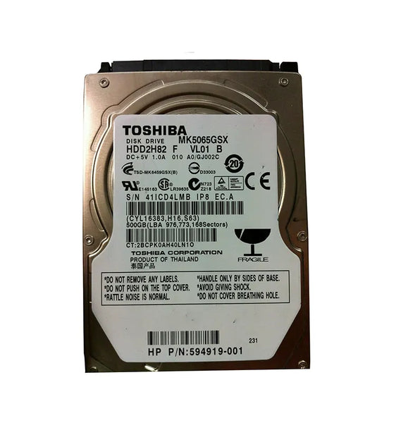HP 594919-001 500GB 5400RPM SATA 3Gb/S 8MB Cache 2.5-Inch Hard Drive HP Part Number: 594919-001