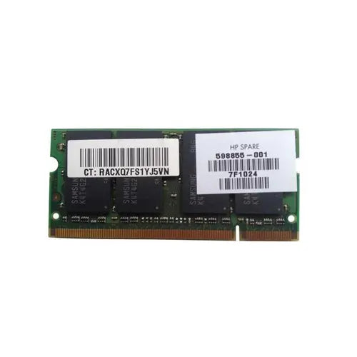 HP 598855-001 4GB DDR2-800/PC2-6400 SODIMM 200-Pin CL6 Dual Rank X8 Non-ECC Unbuffered Memory Module HP Part Number: 598855-001