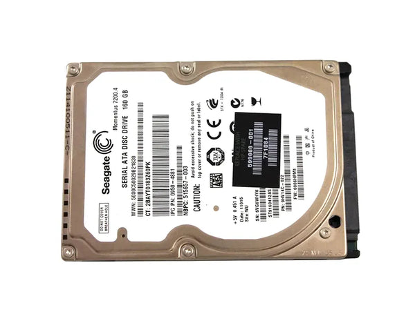 HP 599666-001 160GB 7200RPM SATA 3Gb/S 8MB Cache 2.5-Inch Hard Drive HP Part Number: 599666-001