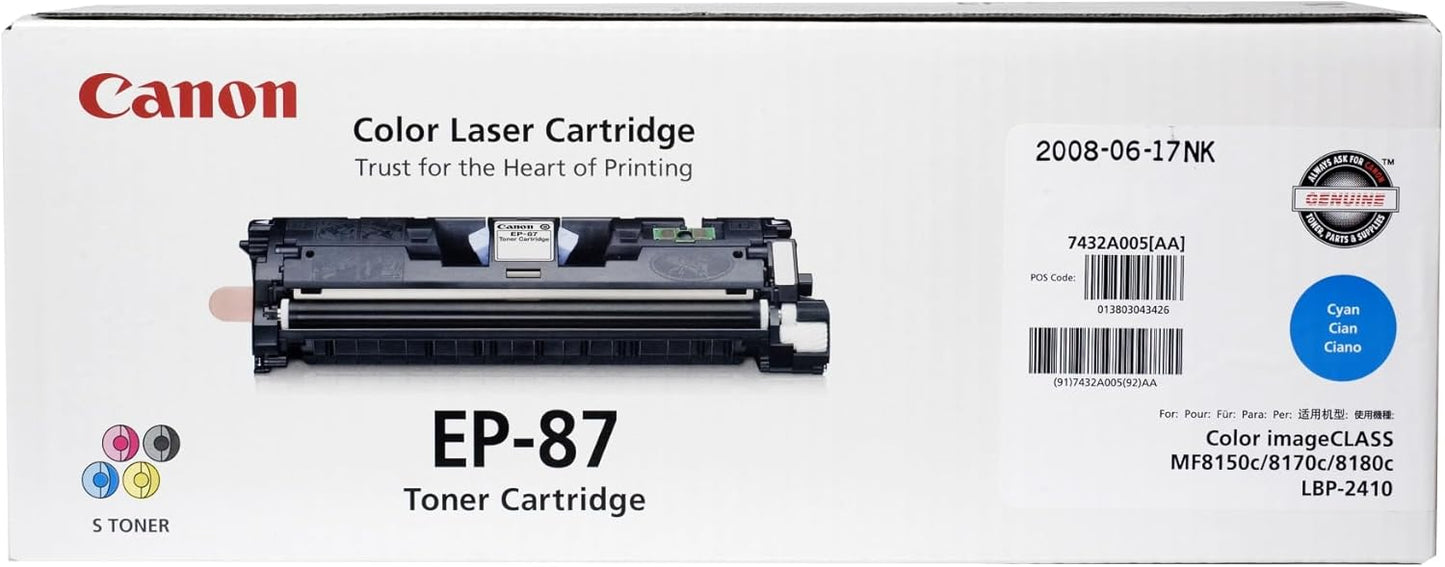 Canon EP-87C Cyan Toner Cartridge 7432A005AA