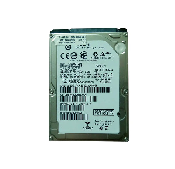 HP 613354-001 320GB 7200RPM SATA 3Gb/S 8MB Cache 2.5-Inch Hard Drive HP Part Number: 613354-001