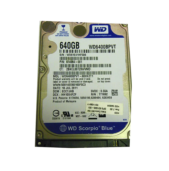 HP 614984-001 640GB 5400RPM SATA 3Gb/S 8MB Cache 2.5-Inch Hard Drive HP Part Number: 614984-001