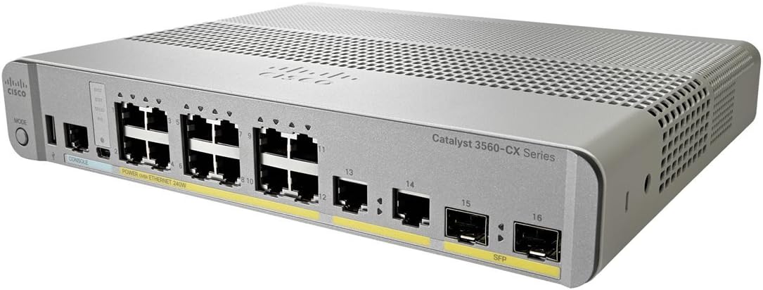 Cisco Catalyst 3560CX-12PC-S Compact 12-Port Gigabit PoE+ Managed Switch WS-C3560CX-12PC-S