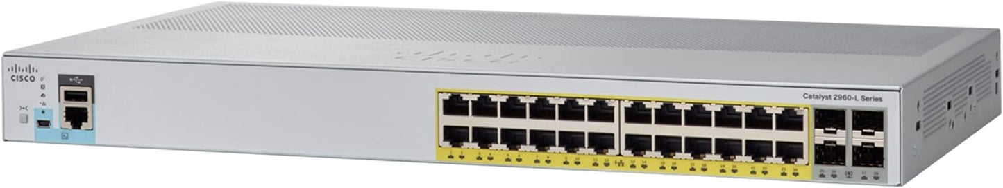 Cisco WS-C2960L-24PS-LL Catalyst 2960-L 24-Port Gigabit PoE+ Managed Switch WS-C2960L-24PS-LL