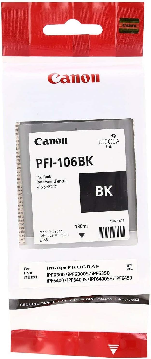 Canon PFI-106BK Black Ink Tank 6621B001AA