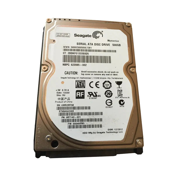 HP 623985-002 500GB 7200RPM SATA 3Gb/S 16MB Cache 2.5-Inch Hard Drive HP Part Number: 623985-002