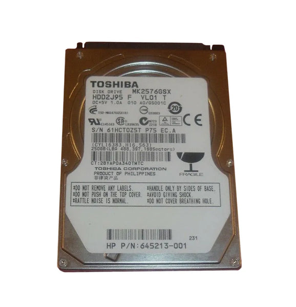 HP 645213-001 250GB 5400RPM SATA 1.5Gb/S 8MB Cache 2.5-Inch Hard Drive HP Part Number: 645213-001