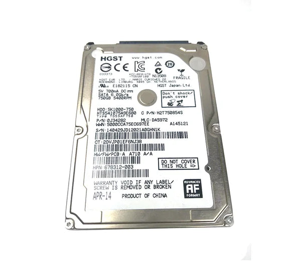 HP 678312-003 750GB 5400RPM SATA 6Gb/S 8MB Cache 2.5-Inch Hard Drive HP Part Number: 678312-003