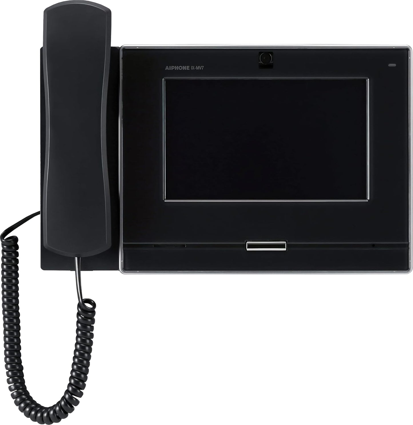 Aiphone IX-MV7-HB IP Addressable Hands-Free or Handset Master Station, Black; 7" TFT LCD Touchscreen; Hands-Free or Push-to-Talk Communication; 8 Customizable Speed Dial Buttons; 600 Ohms Audio Input