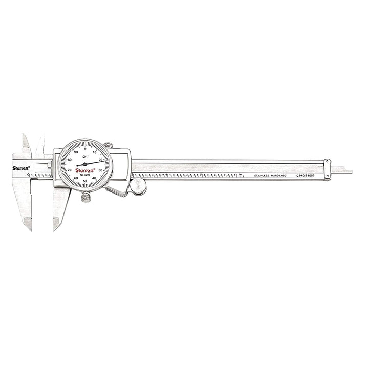 Starrett 3202-6 Dial Caliper – 0-6" Range, Hardened Stainless Steel