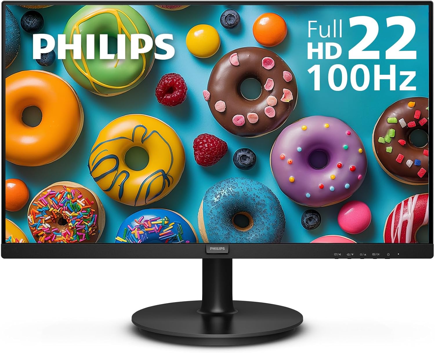 Philips 221V8LB 22" Full HD Monitor – 100Hz, Adaptive Sync, LowBlue Mode, HDMI & VGA, Slim Design