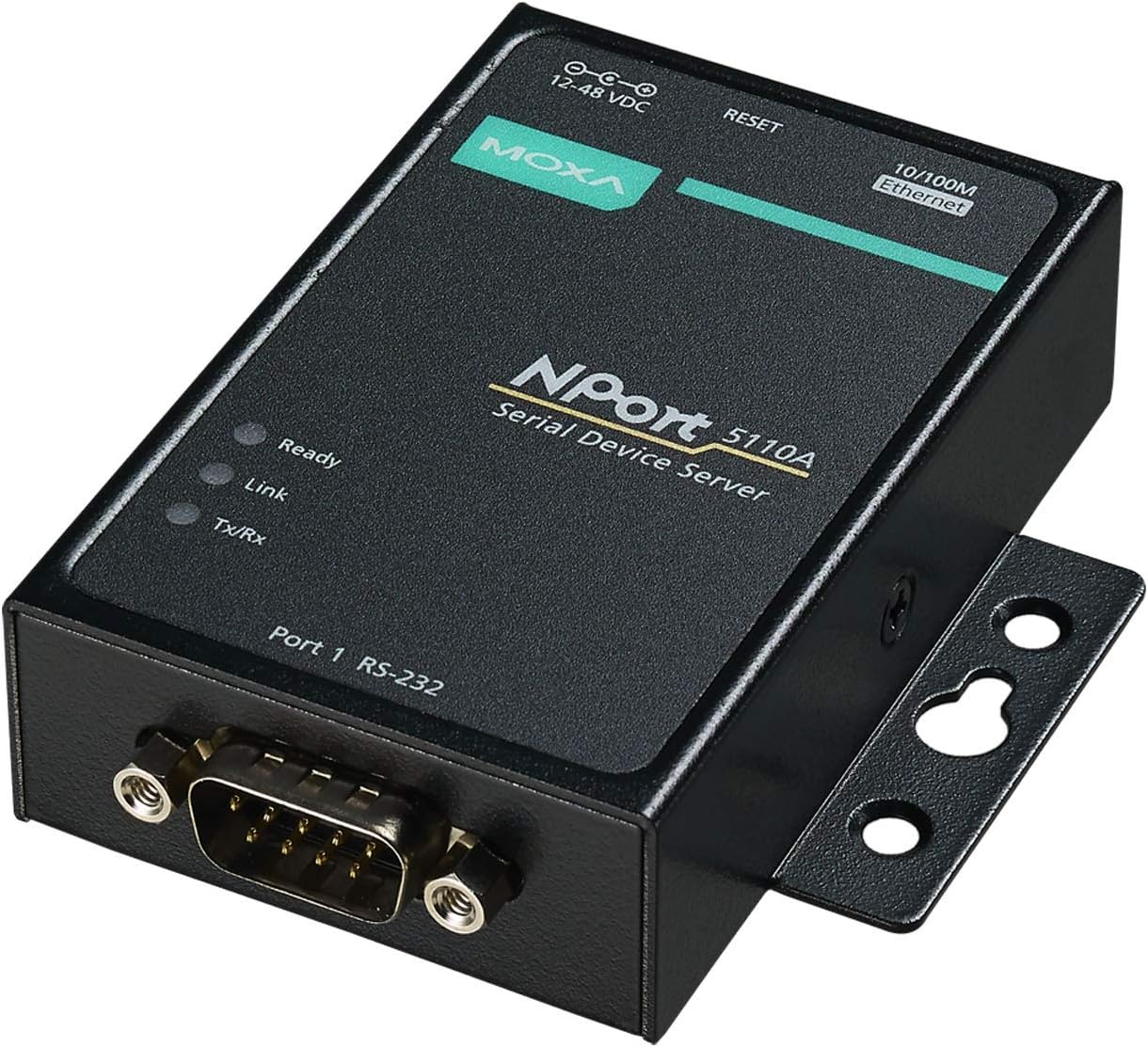 Moxa NPort 5110A - 1 Port Device Server, 10/100 Ethernet, RS-232, DB9 Male, 0 to 60C Operating Temperature