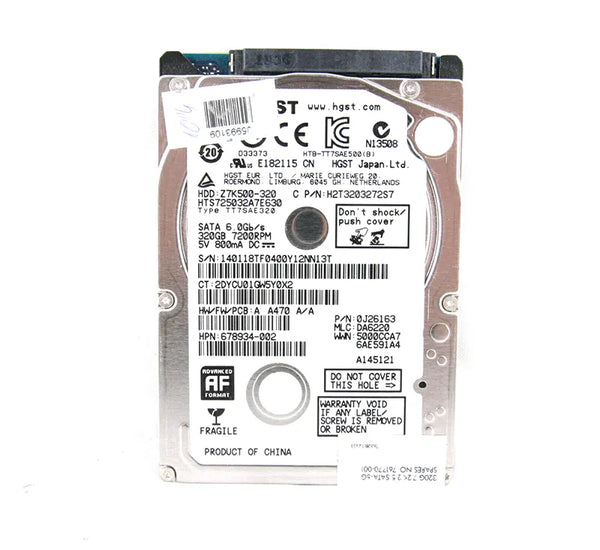 HP 761770-001 320GB 7200RPM SATA 6Gb/S 32MB Cache 2.5-Inch Hard Drive HP Part Number: 761770-001
