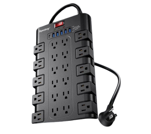 Surge Protector Power Strip with 22 AC Outlets, 6 USB Ports & Type-C, 6.5Ft Cord
