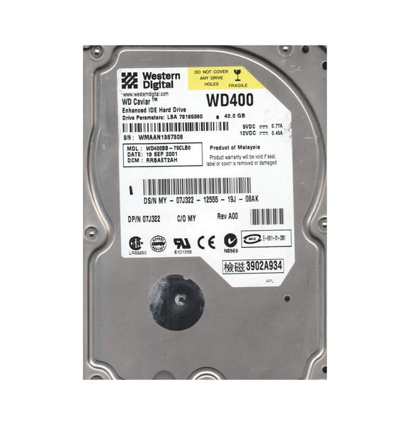 Dell 7J322 40GB 7200RPM IDE Ultra ATA/100 (ATA-6) 2MB Cache 3.5-Inch Hard Drive Dell Part Number: 7J322