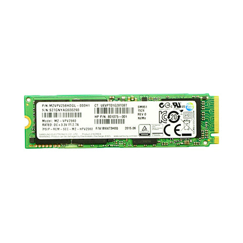 HP 801075-001 SM951 256GB NVMe PCIe M.2 2280 SSD – High-Speed Storage for ZBook G3 Workstations