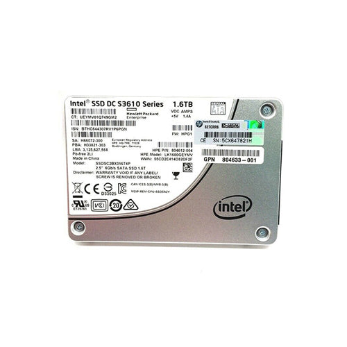 HP 804633-001 Intel 1.6TB SATA 6Gb/s Hot-Pluggable 2.5-Inch SSD – High-Capacity Enterprise Storage Solution