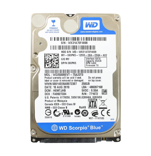 Dell 80PK5 250GB 5400RPM SATA 3Gb/S 8MB Cache 2.5-Inch Hard Drive Dell Part Number: 80PK5