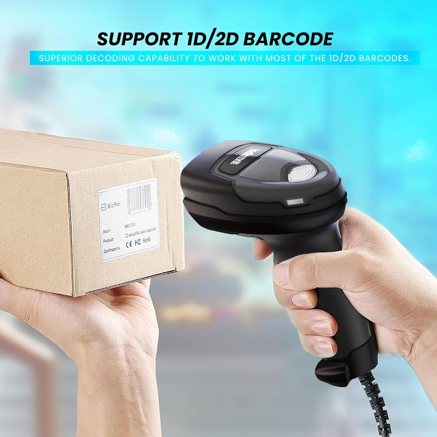 Zebra DS4608-SR Barcode Scanner with USB Kit - Wired Barcode Reader to Scan 1D & 2D Scanner Barcode - Handheld Corded Barcode Scanner