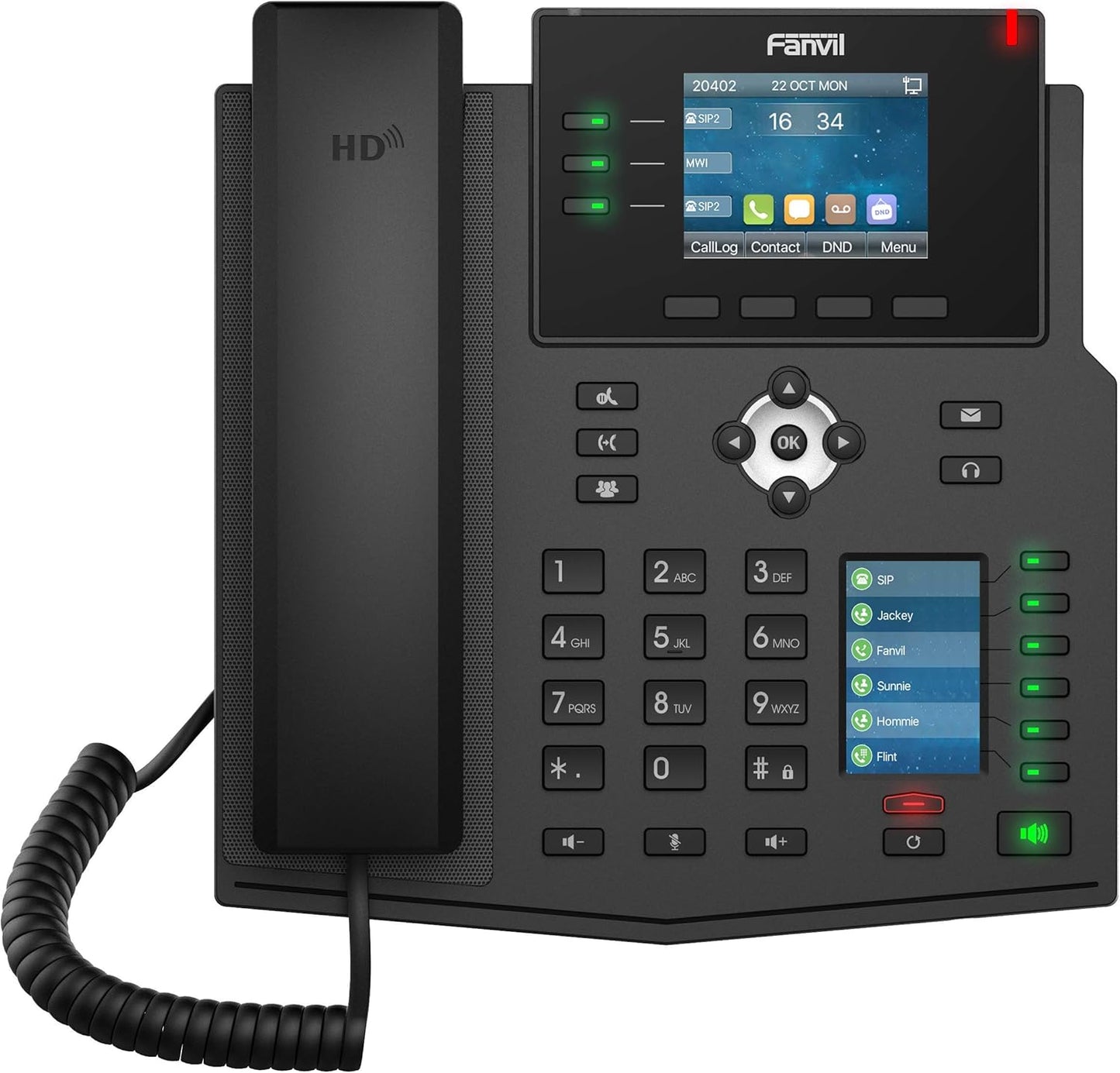 Fanvil X4U Gigabit SIP Enterprise Desktop Phone with Dual-Color LCD Display