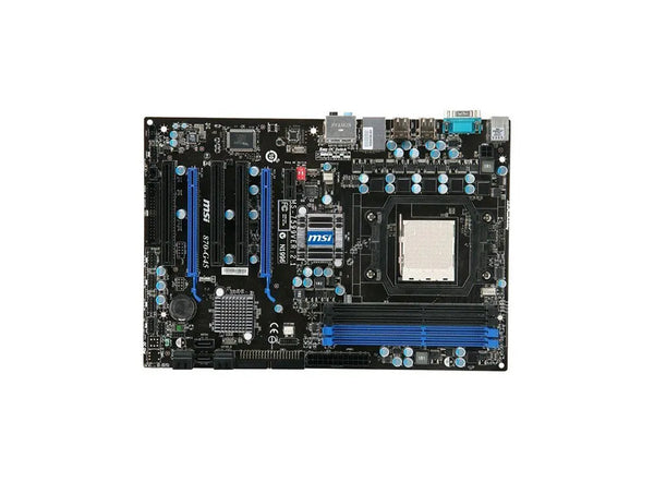 MSI 870-G45 Desktop Motherboard AMD Chipset ATX Socket AM3 PGA-941 2600MHz HT 16GB DDR3 SDRAM Ultra ATA/133 (ATA-7) Serial ATA/300 7.1 MSI Part Number: 870-G45