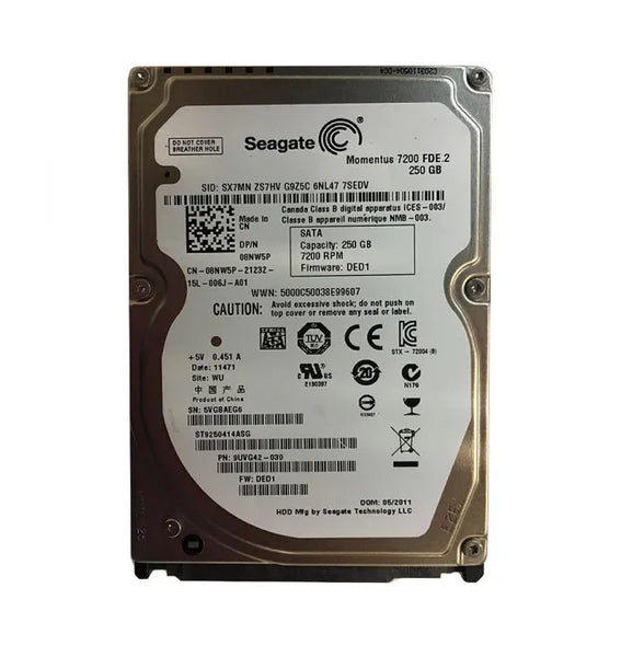 Dell 8NW5P 250GB 7200RPM SATA 3Gb/S 16MB Cache 2.5-Inch Hard Drive Dell Part Number: 8NW5P