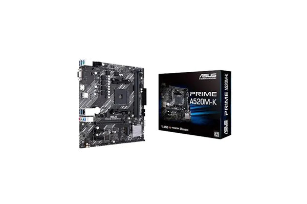 Asus 90MB1500-M0EAY0 PRIME A520M-K Socket AM4 AMD A520 Chipset Micro-ATX System Board (Motherboard) Asus Part Number: 90MB1500-M0EAY0