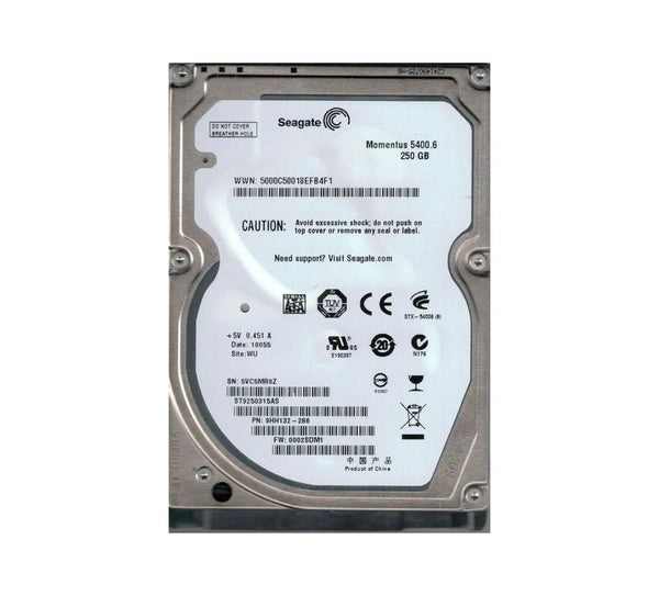 Seagate 9HH132-286 Momentus 5400.6 Series 250GB 5400RPM SATA 3Gb/S 8MB Cache (512) 2.5-Inch Hard Drive Seagate Part Number: 9HH132-286